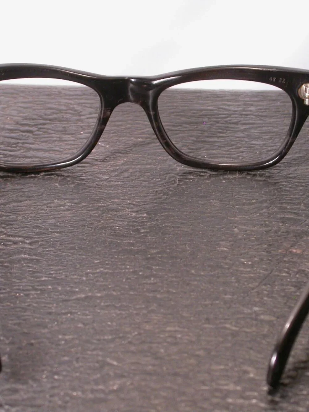 Vintage Allied Dark Wood Grain Eyeglasses Frames Made In USA